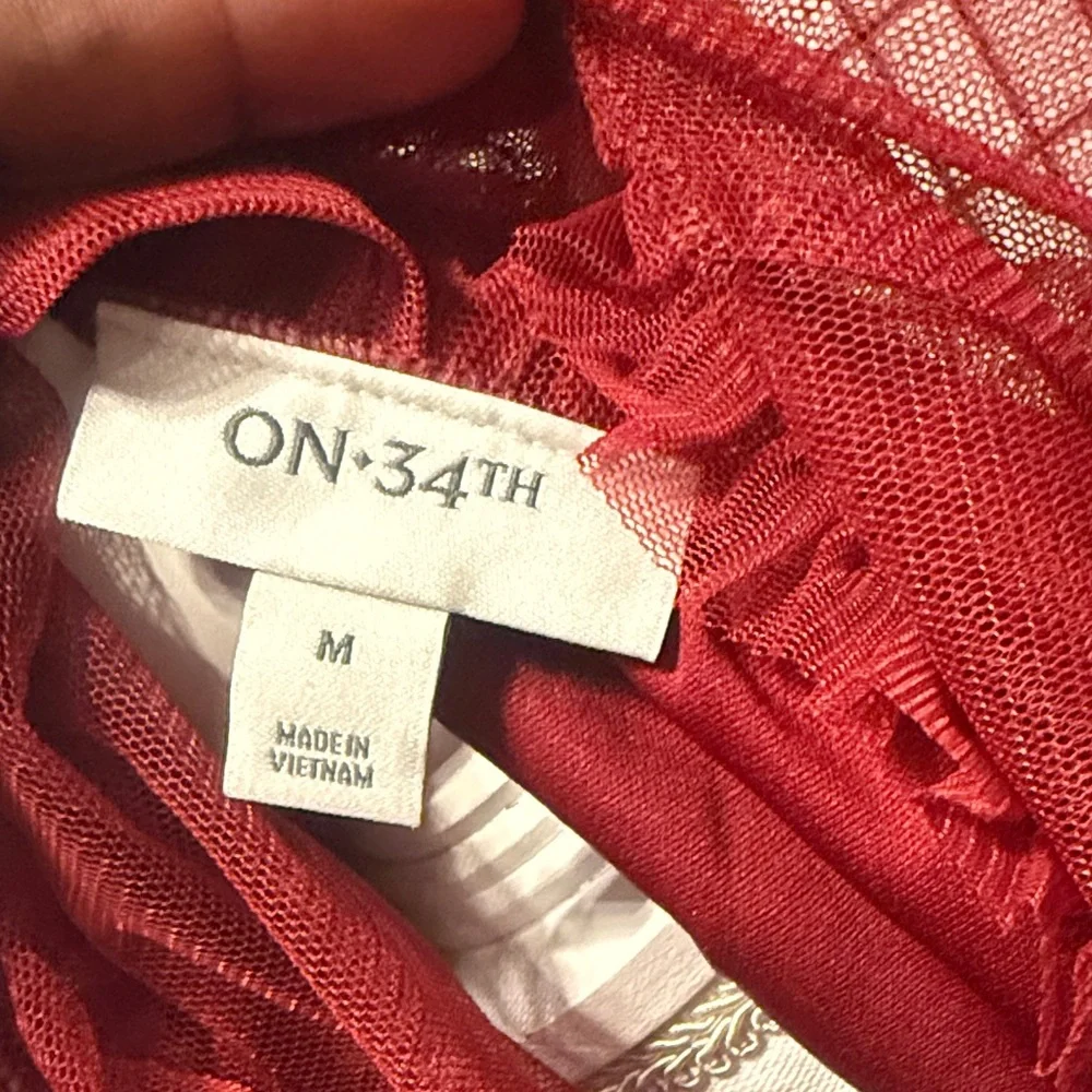 Chic Red Ruffle Sleeve Blouse - Picture 2 of 6